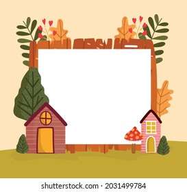 autumn cottage foliage and banner