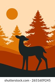 Autumn countryside landscape, ideal for cover, banner, autumn background