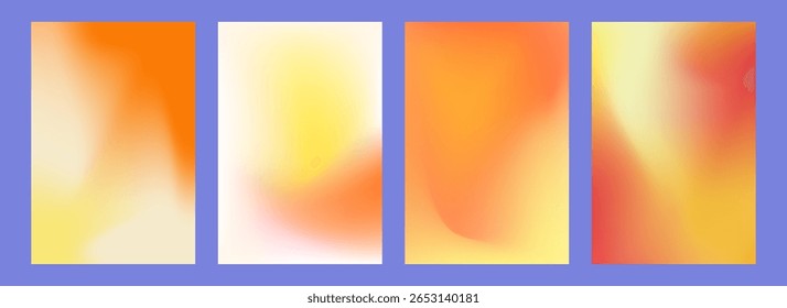 Autumn cover set. Trendy fluid gradient backgrounds for fall season