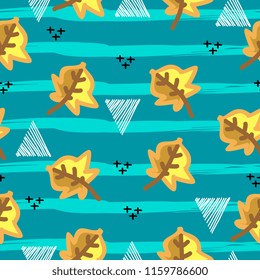 Autumn creative pattern with geometric abstract background