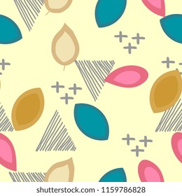 Autumn creative pattern with geometric abstract background