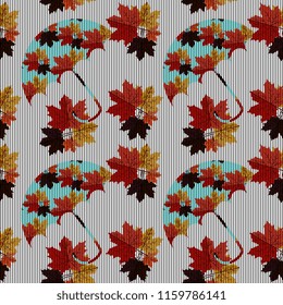 Autumn creative vintage seamless pattern