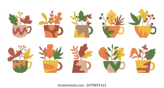 Autumn Cup Illustration Set Bundle