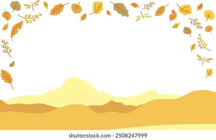 Autumn cute background illustration frame material
