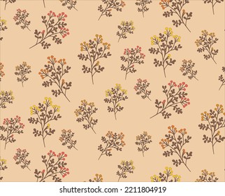 Autumn cute pattern leaves seamless design background print banner vector illustration