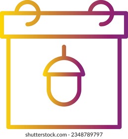 Autumn Date Fall Gradient Line Icon