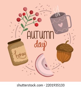 autumn day food, vector layout