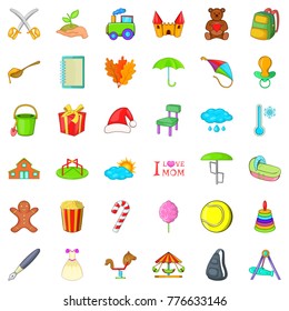 Autumn day icons set. Cartoon style of 36 autumn day vector icons for web isolated on white background