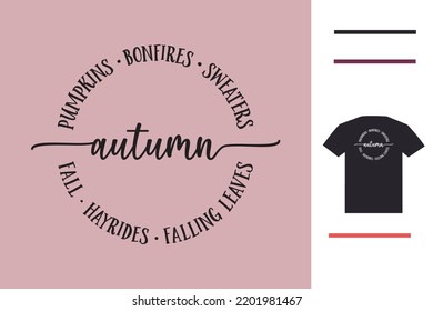 Diseño de camisetas para el día de otoño