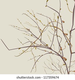 autumn dead branches illustration in vector format