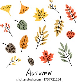 Autumn dead leaves illustration/vector material or pattern material.