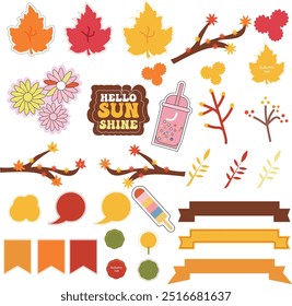 Decoración de otoño y Vector de vuelta a la escuela.