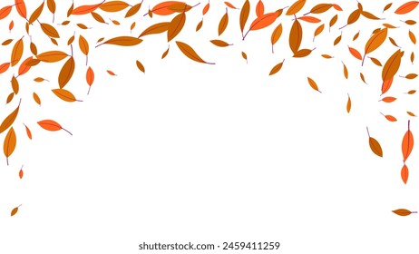 Fondo de marco de decoración de otoño con hojas soplando color naranja y marrón. festival de temporada