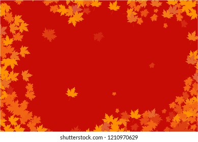 Autumn decoration maple leaf background vector frame