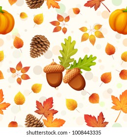 Autumn decoration pattern seamless, vector illustration 