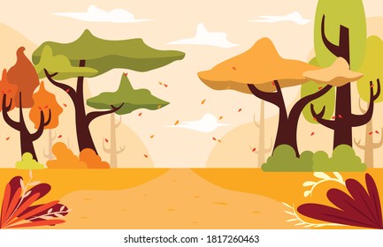
Autumn decorative background flat design