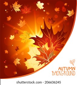 Autumn decorative background with place for text