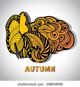 Autumn. Decorative forest. Abstract trees.