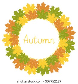 Autumn decorative frame, vector illustration