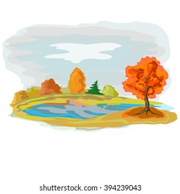Autumn decorative landscape