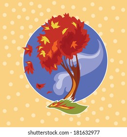 Autumn decorative tree.Vector illustration.