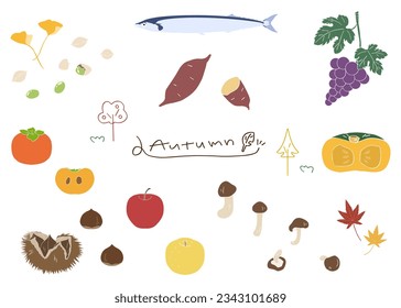 Autumn Delicacies Set, Vector Decorations