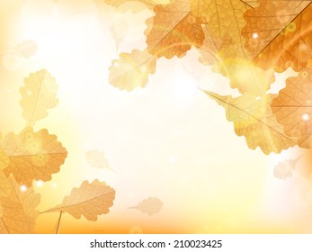 Autumn design background with leaves falling from the tree. EPS10
