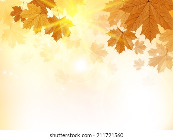 Autumn Design Background Leaves Falling Tree Stock Vector (royalty Free 