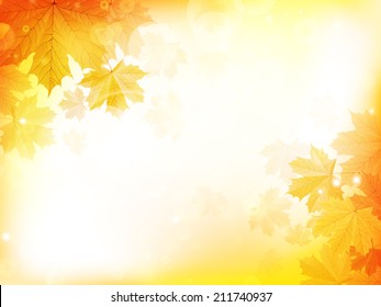 Autumn design background with leaves falling from the tree. EPS10