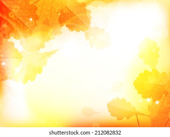 Autumn design background with leaves falling from the tree. EPS10