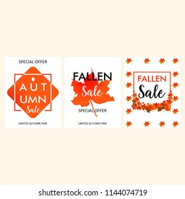 Autumn design banner collection