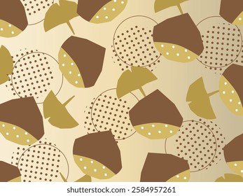 Autumn design chestnuts and ginkgo leaf background. 