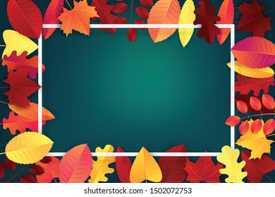 Autumn design concept. Background for advertisement, presentation, cover. Fall design template. Vector illustration.