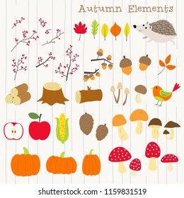 autumn design elements,autumn illustration,fall