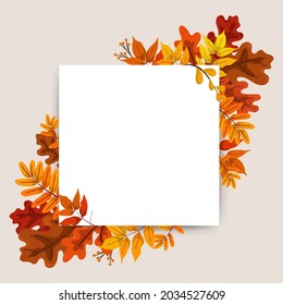 Autumn design with leaves. background, banner, card and poster design