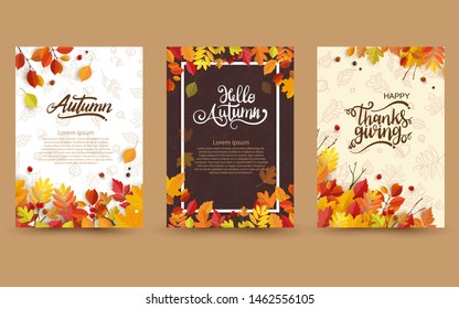 Autumn design with leaves. Sale background, banner or poster design