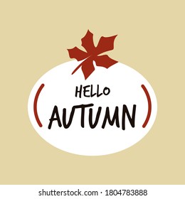 Autumn design logo with brown leaf illustration