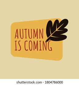 Autumn design logo with brown leaf