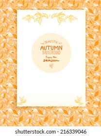 Autumn design on ornamental background