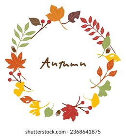 Autumn design plant frame material, vector