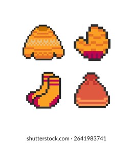 autumn design retro pixel art