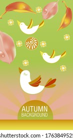 autumn design template background. Autumn poster, flyer, invitation, card. Vector Illustration