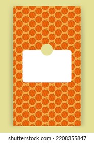 Autumn design template, hand drawn pumpkins, flat vector illustration, social media layout, blogger post backdrop
