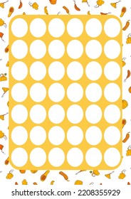 Plantilla de diseño de otoño, calabazas dibujadas a mano, ilustración vectorial plana, organizador mensual para la planificación, diseño de páginas de cuadernos