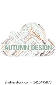 Autumn Design word cloud. Wordcloud made with text only.