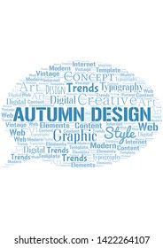 Autumn Design word cloud. Wordcloud made with text only.
