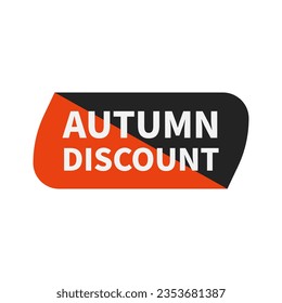 El Descuento Otoño En La Forma Rodada Rectángulo Negro Naranja Para El Negocio De La Publicidad
