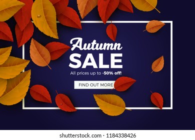 Autumn Discount Vector Banner Background