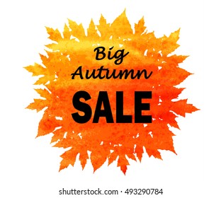 Autumn discount. Vector fall leaves. 