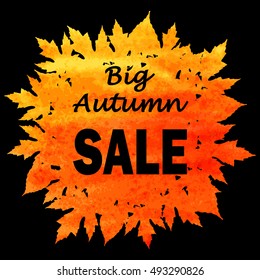 Autumn discount. Vector fall leaves. 